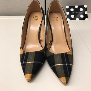 Plaid Block Heels